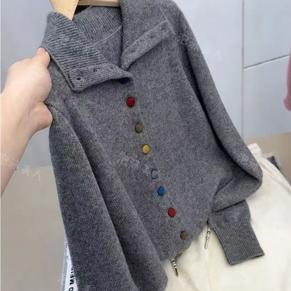 Gray Button-Up Sweater